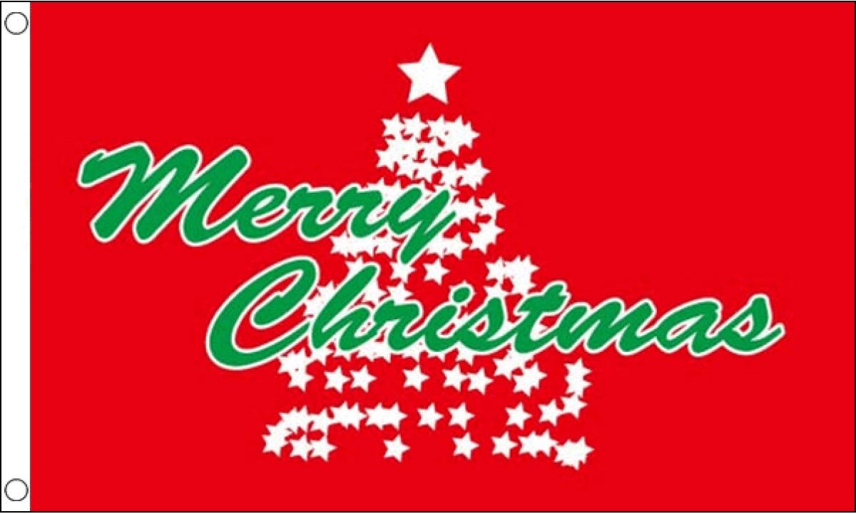 Christmas Tree Flag 5 x 3 FT - 100% Polyester With Eyelets FlagSuperstore©