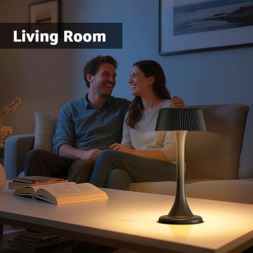 Miniatura 7 de uuffoo Lámpara de mesa recargable, lámpara de mesa para exteriores inalámbrica con atenuación continua y 3 temperaturas de color, luz nocturna a