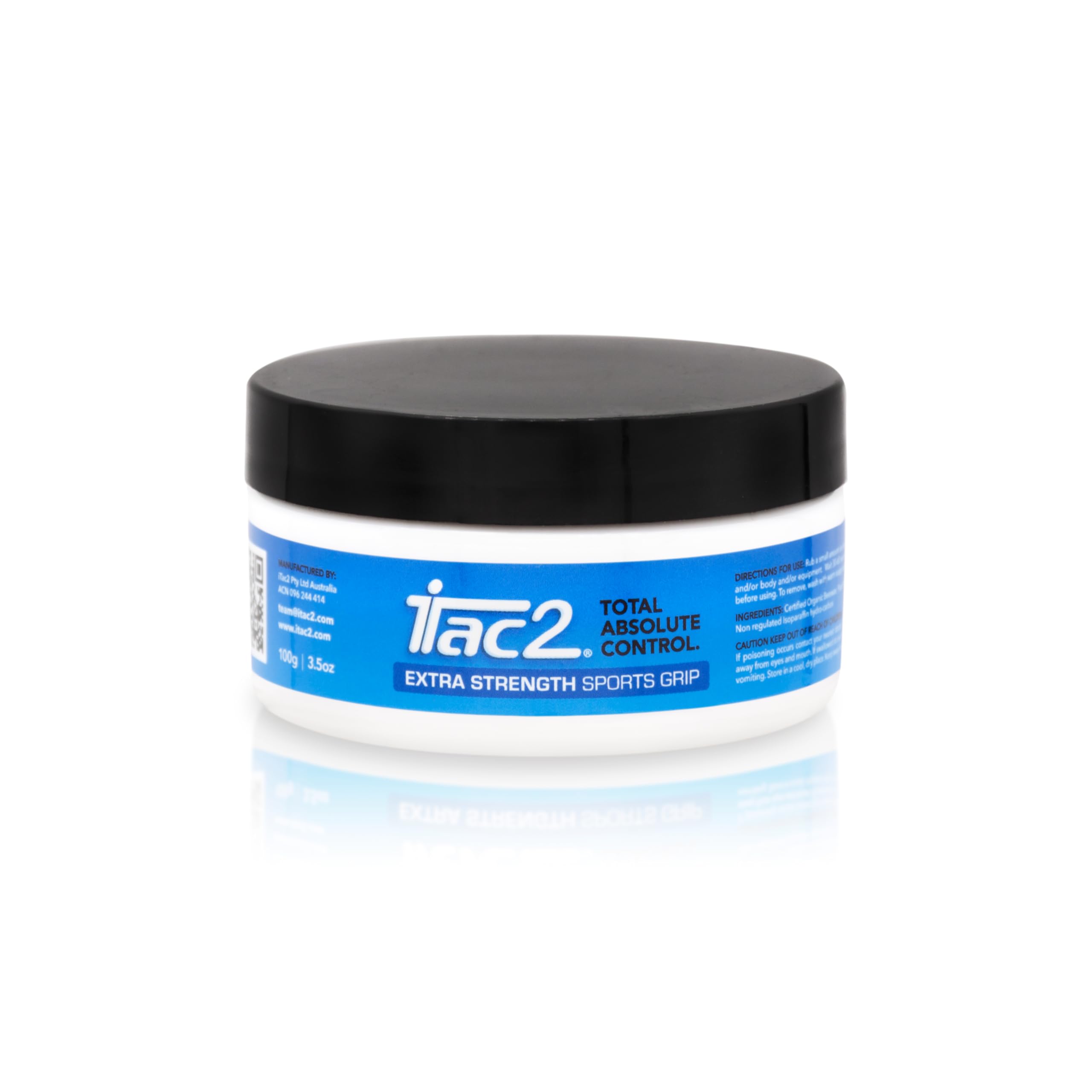 ITAC2® Sports Grip - Barattolo extra resistente (100 gm) - Ultimate Sports Grip Aid per immersioni, tennis, ciotole, basket, netball - Impugnatura impermeabile - Formula con cera d'api