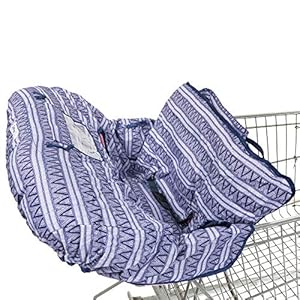 Simple Being Baby Shopping Seat 2-in-1 Grocery Cart and Highchair Covers for Kids, Hypoallergenic Washable (Blue)