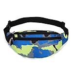 Fanny Pack for Men & Women, Fashion Waterproof Waist Packs with Adjustable Belt, Casual Bag Bum Bags for Travel Sports Running.(Camo Light Yellow)