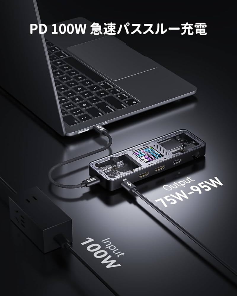 10 in 1 USB Cドッキングステーション USB Cハブ 二つHDMI Amazon.co.jp: USB C ハブ ドッキングステーション 10-in1 多