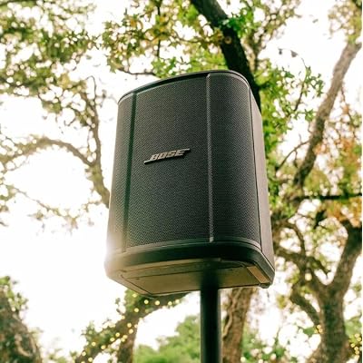 Bose S1 Pro+ Portable Wireless PA System with Bluetooth, Black Bundle with Turnstile Audio Height-Adjustable Speaker Stand and Stand Case