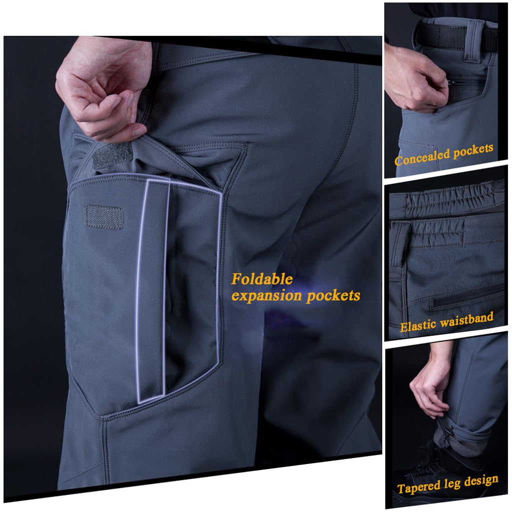 Pantalones Tácticos para Hombre, Pantalones Cargo Térmicos De Forro Polar Antidesgarro Resistentes Al Agua