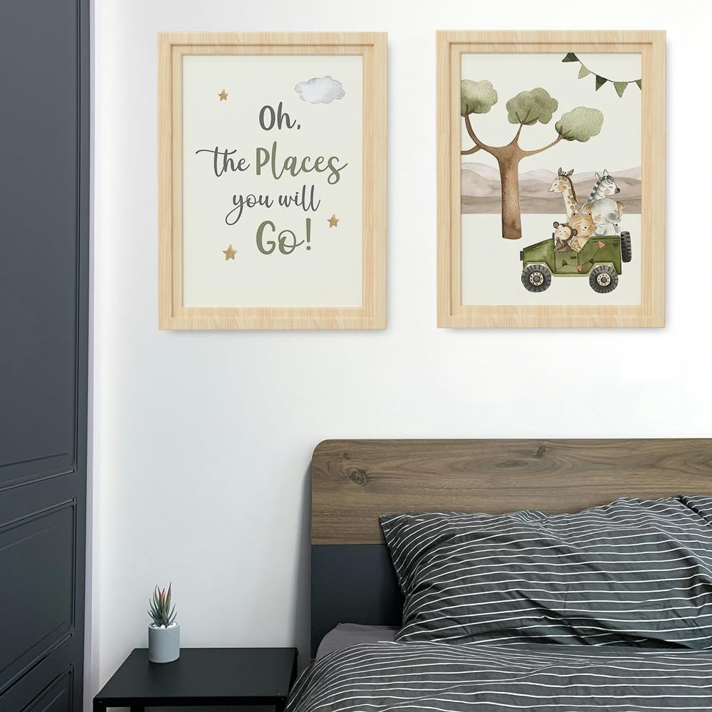 YunBey Lot de 6 Affiches Chambre D'enfant Animaux de la Forêt Poster Enfant Decoration Murale Chambre Bébé pour Garçon et Fille (Sans Cadre)