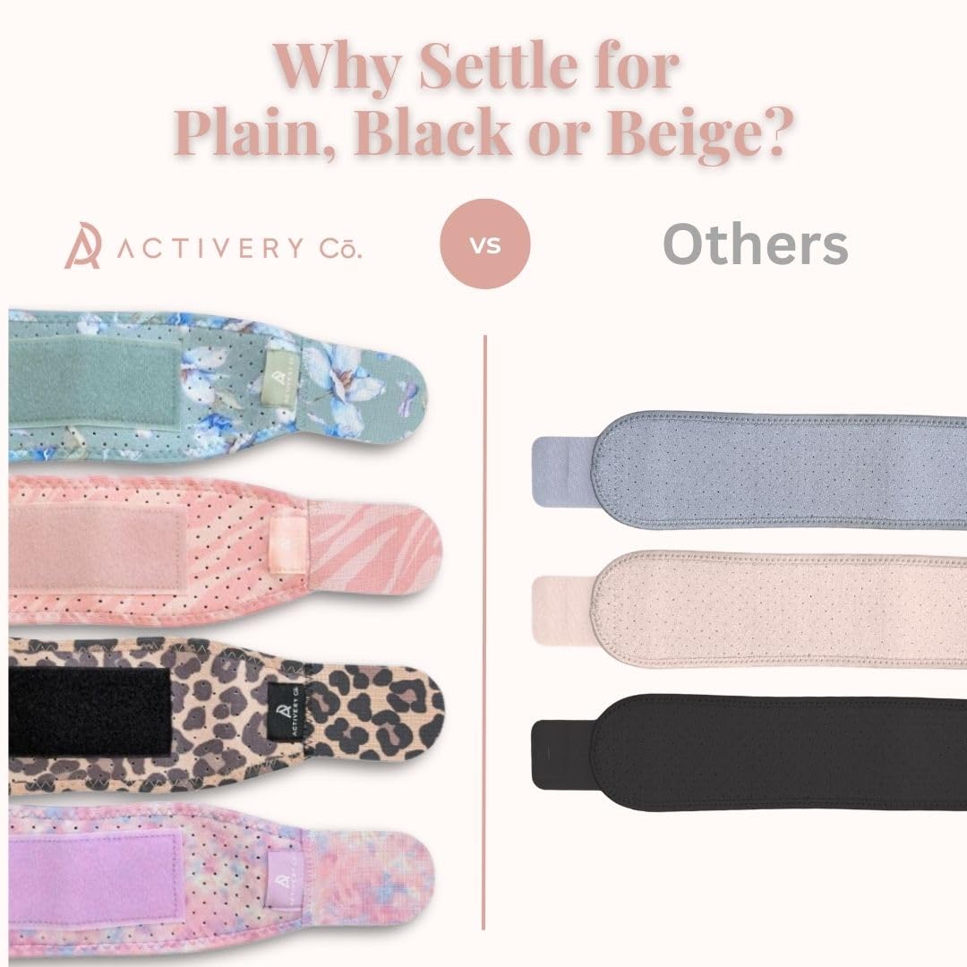 Paquete de 2 muñequeras de neopreno de compresión elegantes para mujeres para entusiastas del fitness a la moda y a la moda, levantamiento de pesas, ejercicio, artritis, túnel carpiano y alivio de