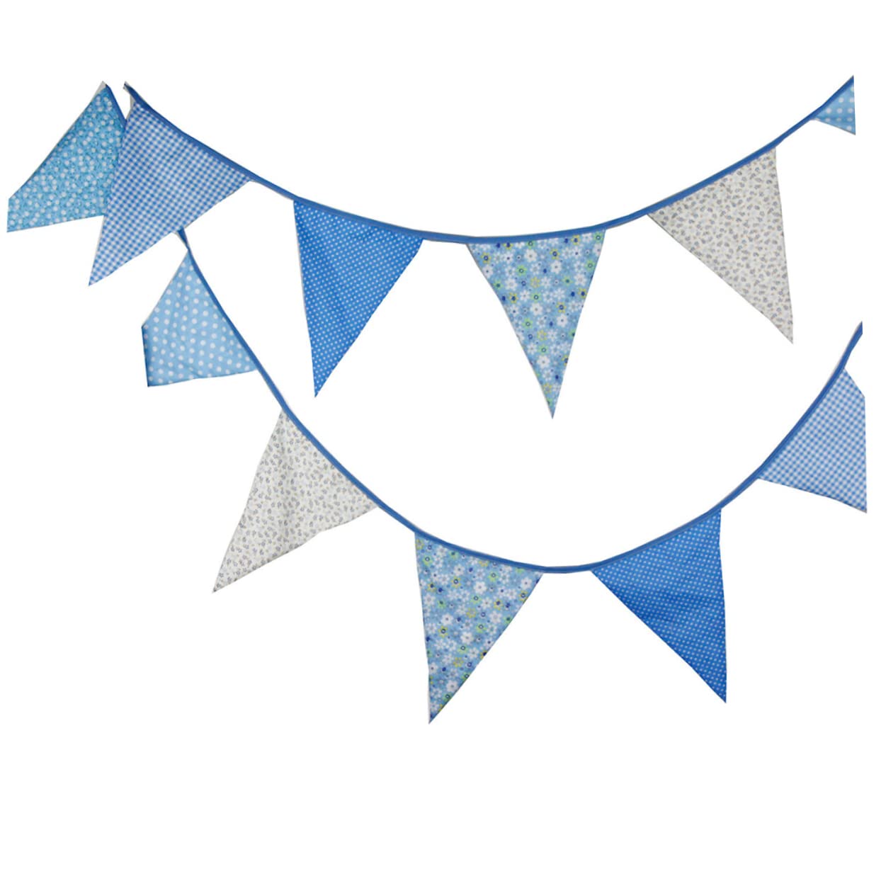 jojofuny 2 Banderines De Tela De Fieltro Triangulares De Tela Decoraciones para Casa De Baby Shower para El Hogar De Bautizo Niño para Guirnalda De Flores Azules Banderines