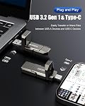 Vansuny 1TB Portable External Hard Drive Up to 500MB/s USB Solid State Drive USB 3.2 Dual SSD for Android Phone Tablet Laptop MacBook PC