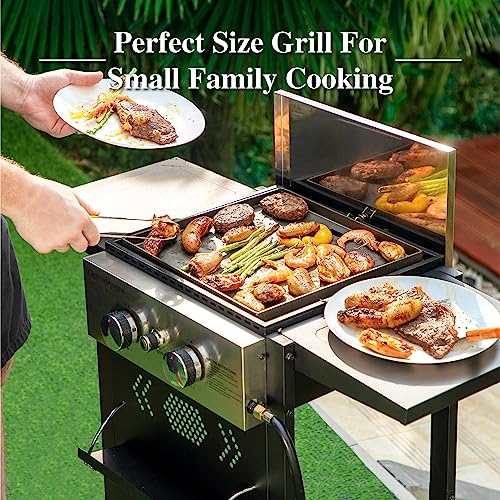 MFSTUDIO FlatTop Grill, 2Burner 20,000 BTU Outdoor Propane Griddle