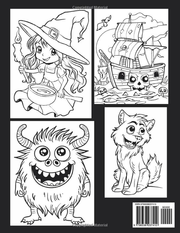 The Best Halloween Coloring book for Kids: 50 unique spooky, cute, and friendly Halloween illustrations perfect for little artists, offering hours of ... who love Halloween. (The Best Coloring Books) image 3