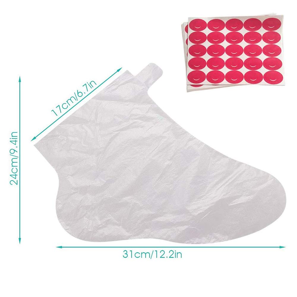 100 pz Stivaletti Monouso In Plastica Trasparente Paraffina Bagno Liners per Pedicure Hot Spa Cera Trattamento Del Piede Borse