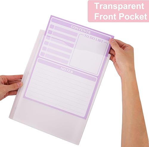 Miniatura 5 de EOOUT Paquete de 18 carpetas de plástico con bolsillo frontal transparente, 9 colores pastel, carpetas con 2 bolsillos y 3 puntas, carpetas de