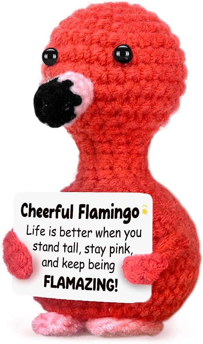 Positive Smores Crochet Plush 2025 - Inspirational Desk Decor Gift For Women, Men, Coworkers, Teachers - Motivational Friendship Birthday Present