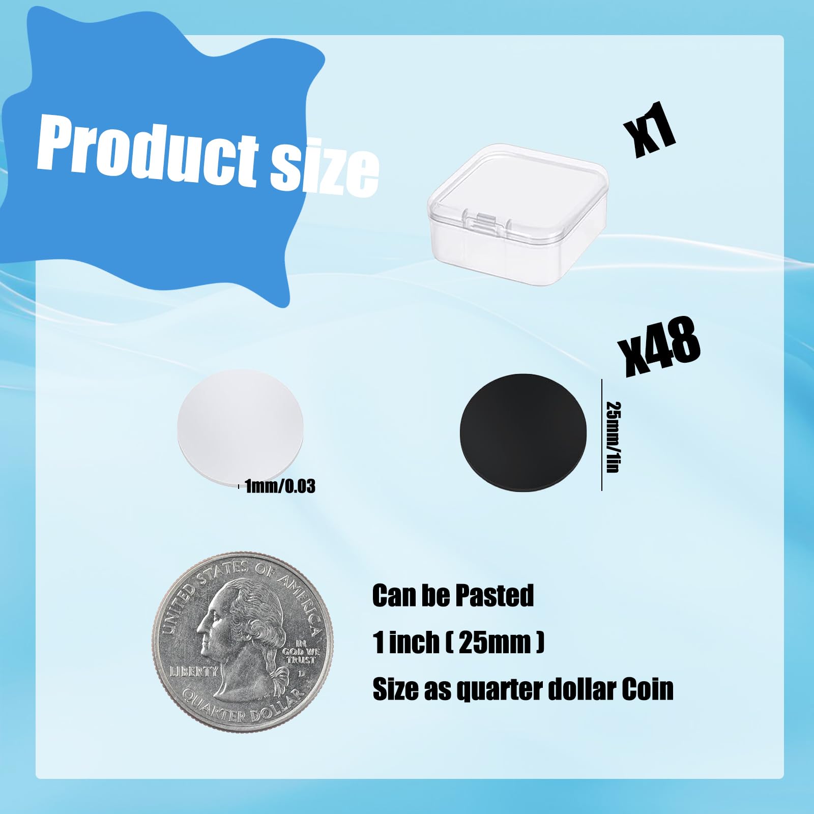 Xmart 48-Pak NFC Tag Naklejka NFC 25 mm NTAG215 NFC Karta Pusta Karta 504 Bajty NFC Tag Naklejka z Samoprzylepną Tylną Częścią Kompatybilny z Telefonami z Obsługą NFC Tagmo I Amiibo