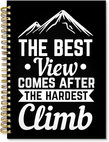 thoqii Cuaderno inspirador en espiral para mujeres y hombres, The Best View, diario de escritura motivacional, regalos positivos para adolescentes y