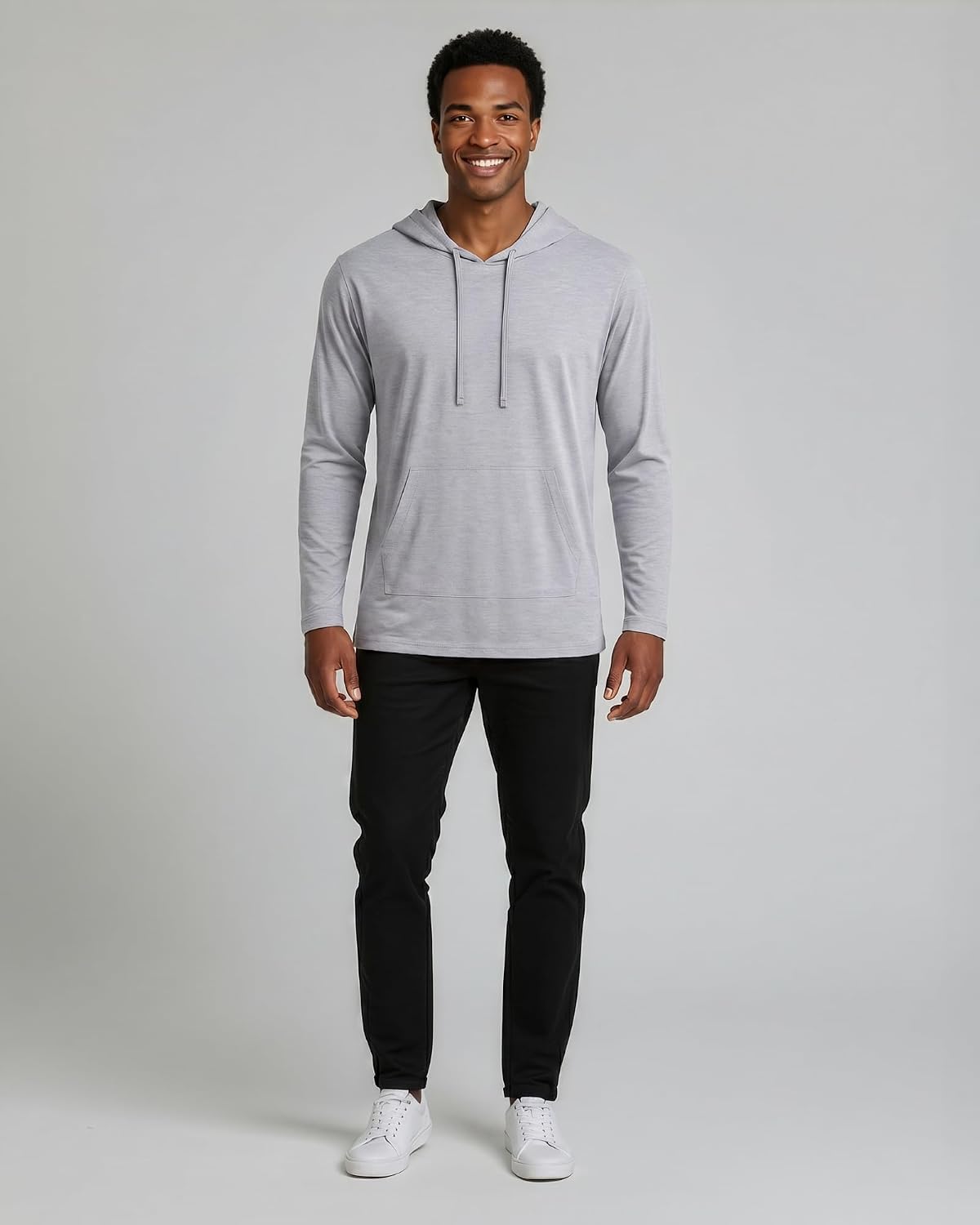 Real Essentials 3 Pack: Men's Cotton Lightweight Casual Pullover Drawstring Hoodie With Pocket (Available In Big & Tall)