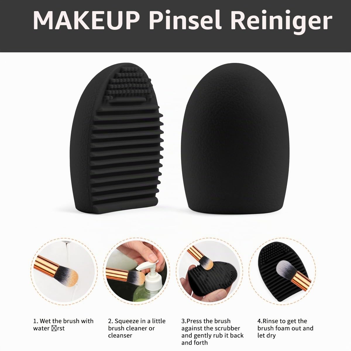 Pinselset Makeup MAANGE 54-teiliges Make up Pinsel Set, hochwertige synthetische Make-up-Pinsel, multifunktionales Schminkpinsel Set für Frauen und Mädchen (Schwarz, 54-teilig)
