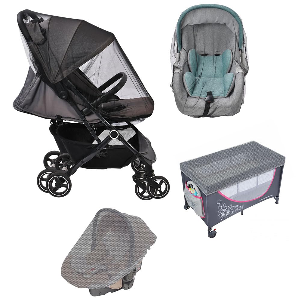 Vicloon Moskitonetz Kinderwagen, Mückennetz für Kinderwagen & Buggy Reisebett, Baby Universal Insektenschutz Moskitonetz, Reißfest und Waschbar, Idealer Schutz vor Wespen & Stechmücken, Schwarz