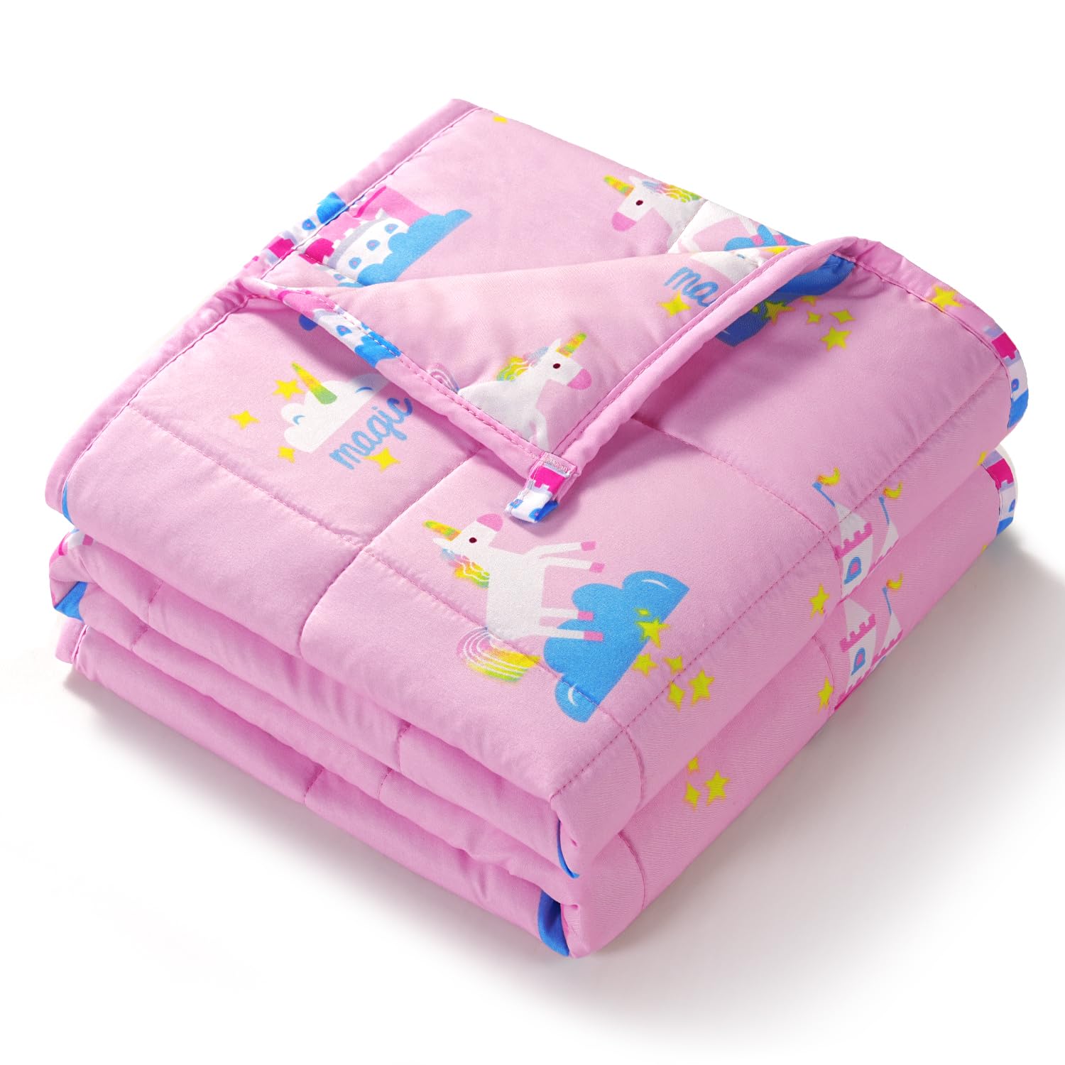 Kivik Toddler Weighted Blanket for Kids 3 lbs 36x48,Pink Weighted Blanket for Girls,Childrens Heavy Blanket for Restful Sleep,Pink Unicorn
