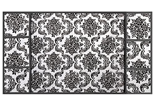 Image of Stylista Refridgerator top Cover Suitable for Samsung RR21C2H25CR /HL, 189 Liter Fridge, Dimension (WXD) 71x109 CM, Damask Pattern offwhite