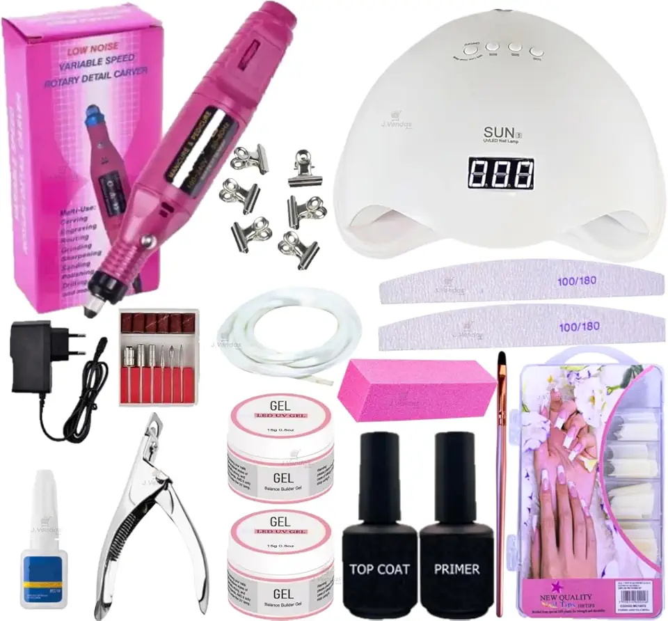 Kit Unhas De Gel Acrigel Alongamento Facil Cabine Completo