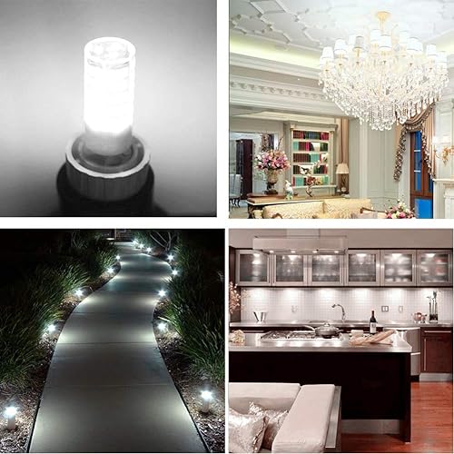 Vista 4 de TAIYALOO Bombillas LED G4 de 5 W T3 40 W de repuesto halógeno de 12 V CA/CC JC base bi-pin para iluminación de paisaje al aire libre, cubierta, Luz