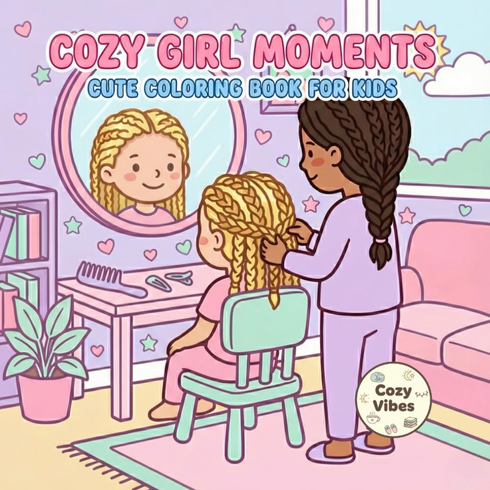 Cozy Girl Moments: Cute coloring books for kids. | Easy and Cute Designs for Relaxation and Chill