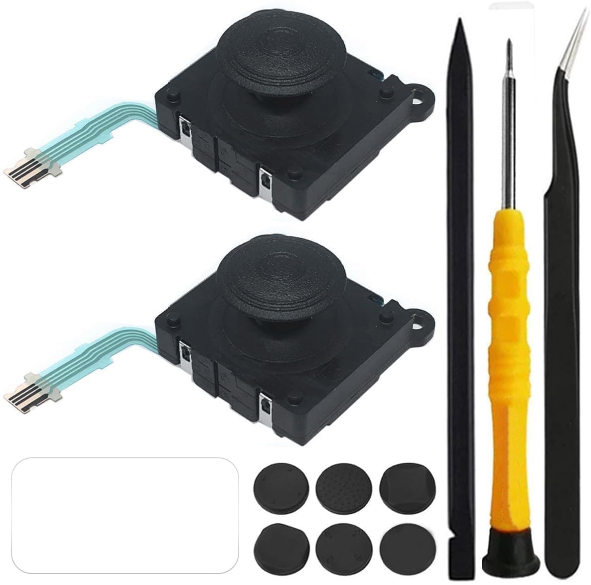 2-Pack 3D Rocker Analog Joystick Botón Thumbstick Repuesto joystick Control Pad Stick Botón Módulo Parte Para Sony PS Vita PCH-2000 PSV 2000 PS Vita 2000 2001 PS Vita 2000 2001 Negro