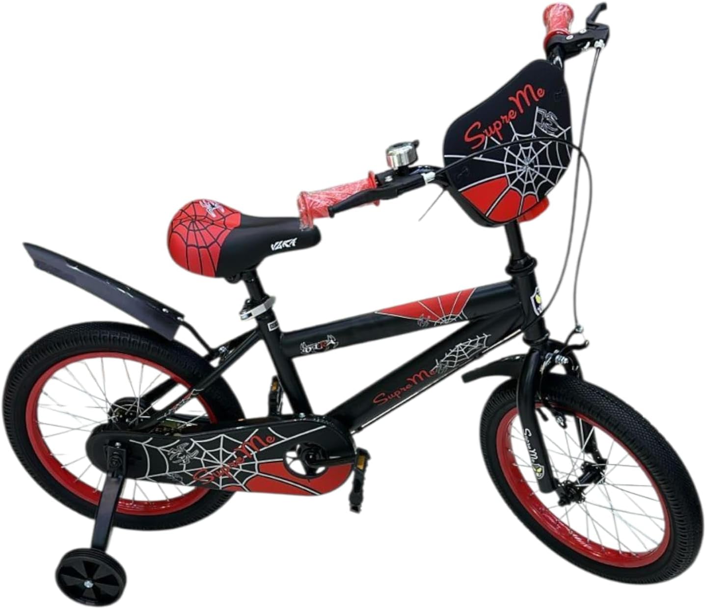 12/16 Inch Kids Bicycle with Training Wheels – Single Speed Boys & Girls Bike in UAE | Adjustable Seat, Drum & U-Brakes, Steel Wire Rims, Plastic Mudguards, Air Tube Wheels
