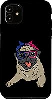 Vista 6 de iPhone 13 Pro Max Pug Dog Bandana LGBTQ Bisexual Flag Gay Pride Bi Dog Lover Case