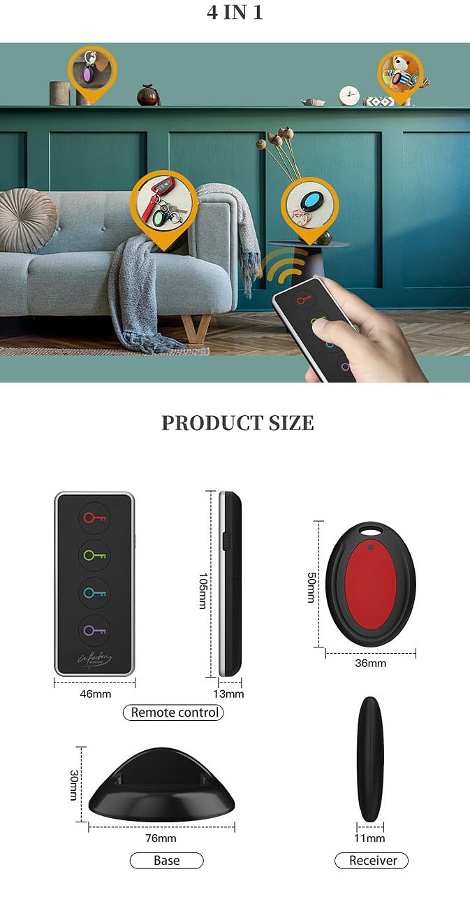 Localisateur d'objets et de clés avec 4 récepteurs RF [infactory]
