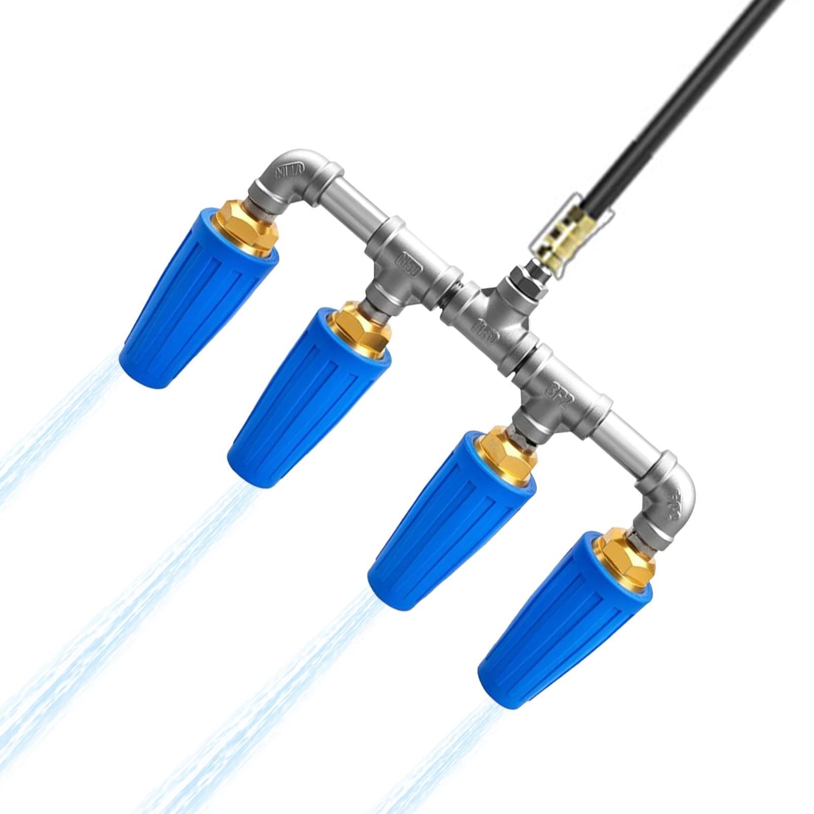 Wysokociśnieniowa Dysza Węża Poczwórna Odporna Na Rdzę Ergonomiczna | Szybkozłączna dysza natryskowa do węża Do Mycia Samochodu, Ogrodnictwa, Podlewania, Podwórka, Domu i Czyszczeni