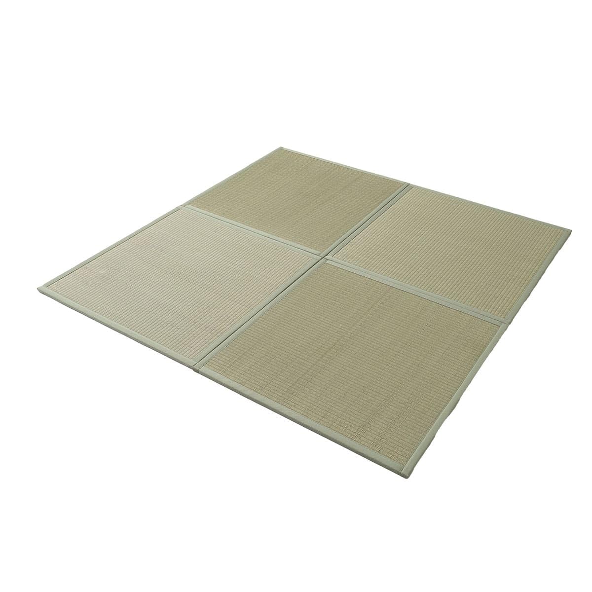 EMOOR Japanische Tatami-Matte 70 x 70cm 4er-Set Natur-Segergras (Ungefärbt), Faltbare Igusa-Matratze Bodenschlaf Japanische Futon-Matratze Meditation Yoga Zen