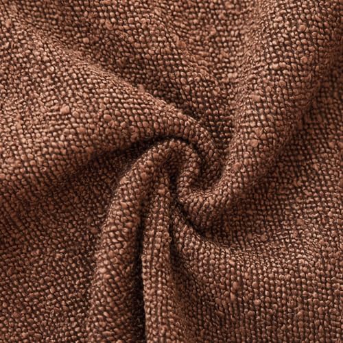 Image of Foindtower Set of 2, Decorative Textured Boucle Throw Pillow Covers Accent Solid Pillow Cases Neutral Soft Cozy Couch Cushion Case for Chair Sofa Bedroom Living Room Home Decor 24x24 Inch Red Taupe