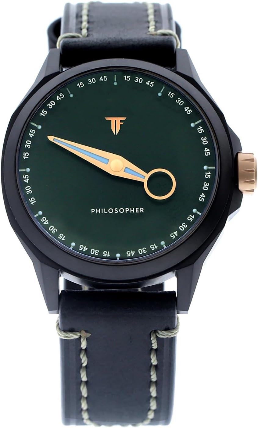[トリフォグリオ] フィロソファー PH612BKGR ブラック/グリーン/ブラック Trifoglio Italia PHILOSOPHER ワンハンドウォッチ 単針時計 一針計 自動巻き メンズ腕時計 緑文字盤 ハンドステッチレザー [正規輸入品]  Amazonで販売中