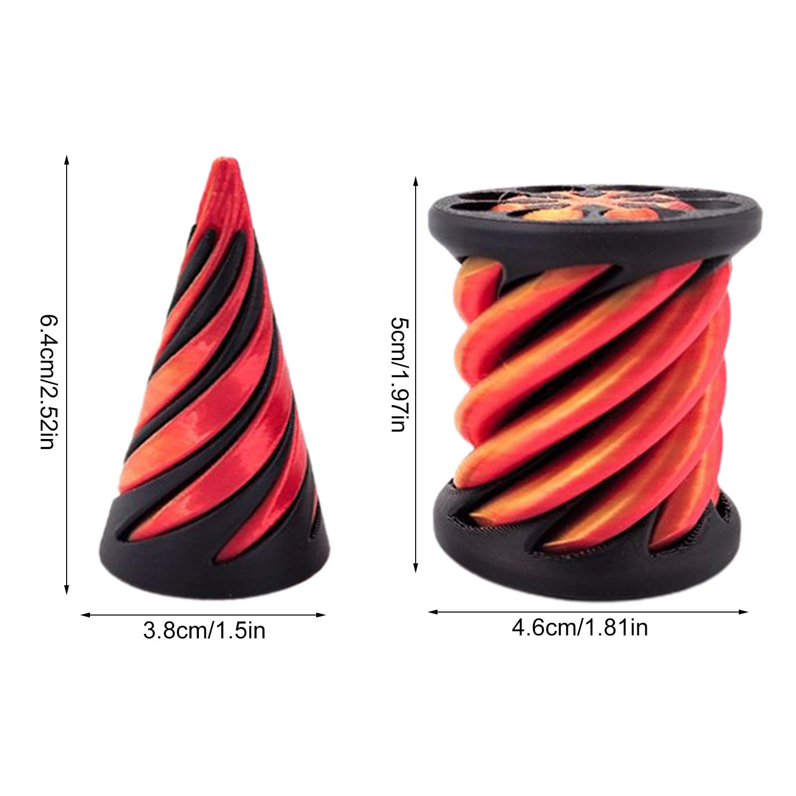 Impossible Pyramid Passthrough Sculpture, Printed Rotating spirals Cone Fidget Toy, Pass Through Pyramid Fidget Toy - Image 3
