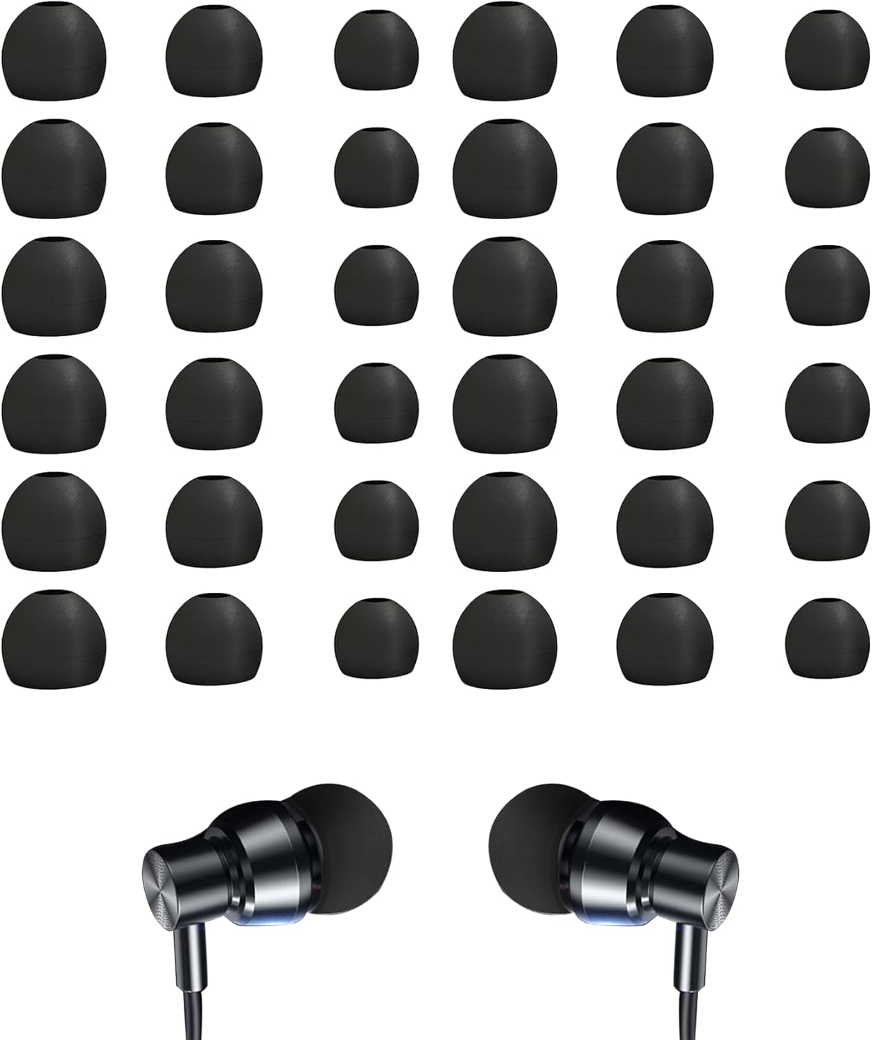 Earbud Tips 36 PCS Silicone Earbuds Replacement Earbud Tips Black Ear