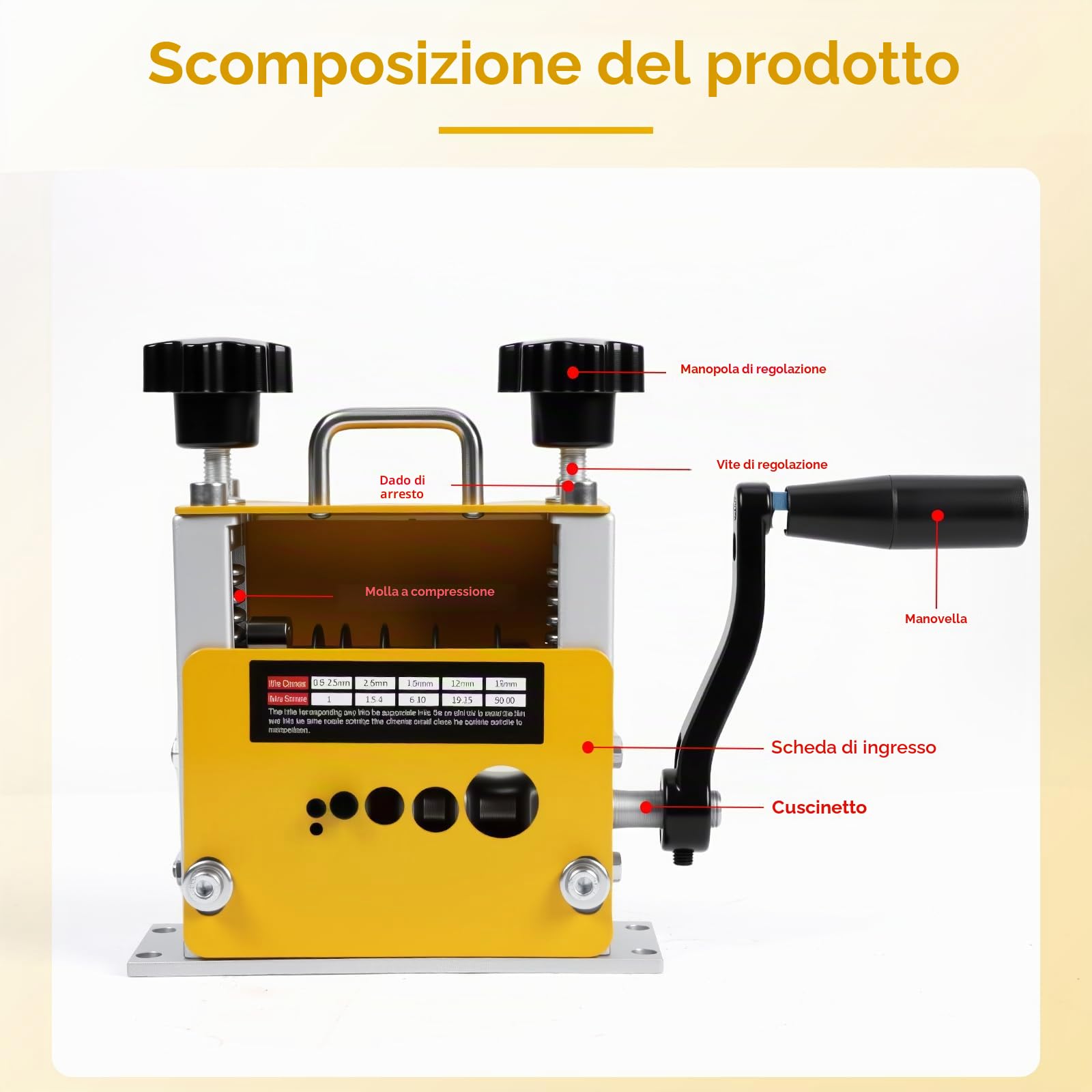 Macchina Spelafili, Spelafili A 6 Fori 3-17 Mm, Manuale/Elettrica | con Manico e Lama di Ricambio, Strumento Spelacavi Manuale Portatile, per Riciclaggio di Rottami di Rame