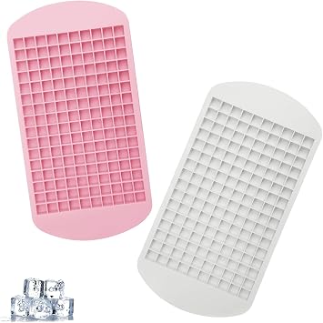 2 Pcs Small Ice Cube Trays, Mini Ice Cube Trays Silicone Compact Ice Molds for Coffee Juice Milk Tea, Party and Home Kitchen, Easy Release and Space Saving Design