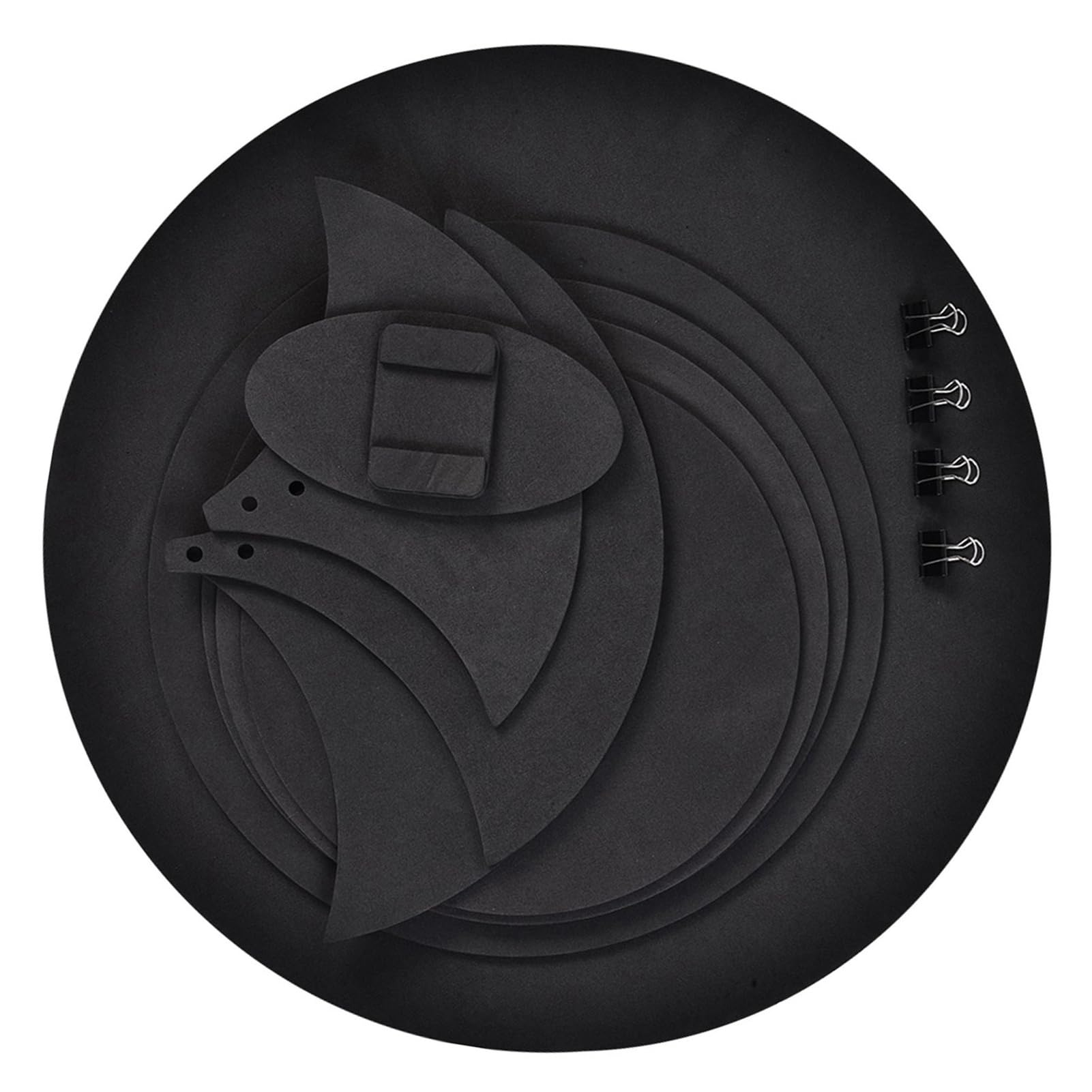 Set di 5 Sordine per Batteria e 3 Sordine per Piatti per Grancassa, Silenziatori Silenziosi, Neri, Silenziatore per Batteria Tamburo Nero per Batteria e Piatti