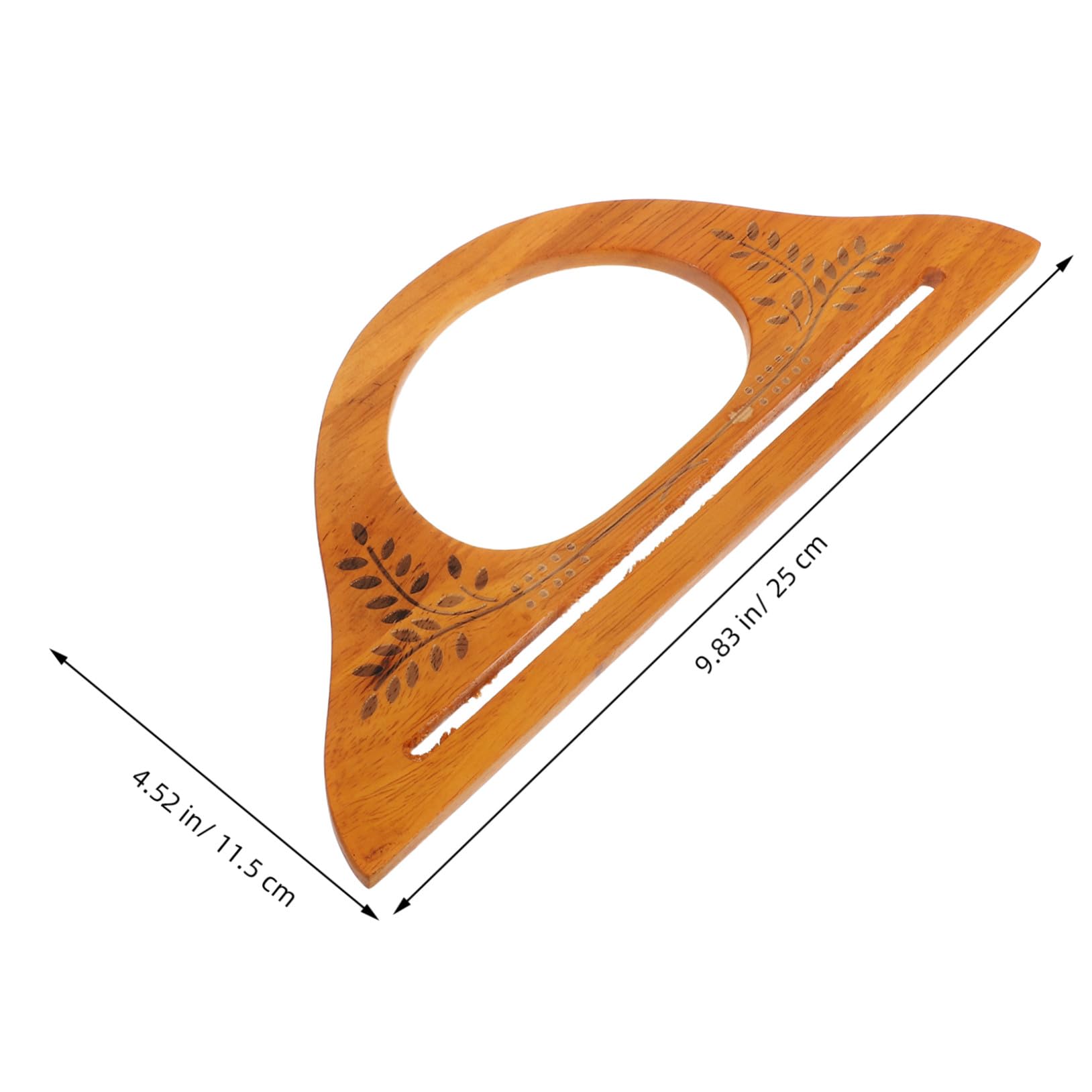 Gatuida 4 Piezas Asas de Madera para Bolsos de Ganchillo y Tote Mango Forma D con Diseño Tallado Accesorios de Repuesto para Bolsos Hechos Mano