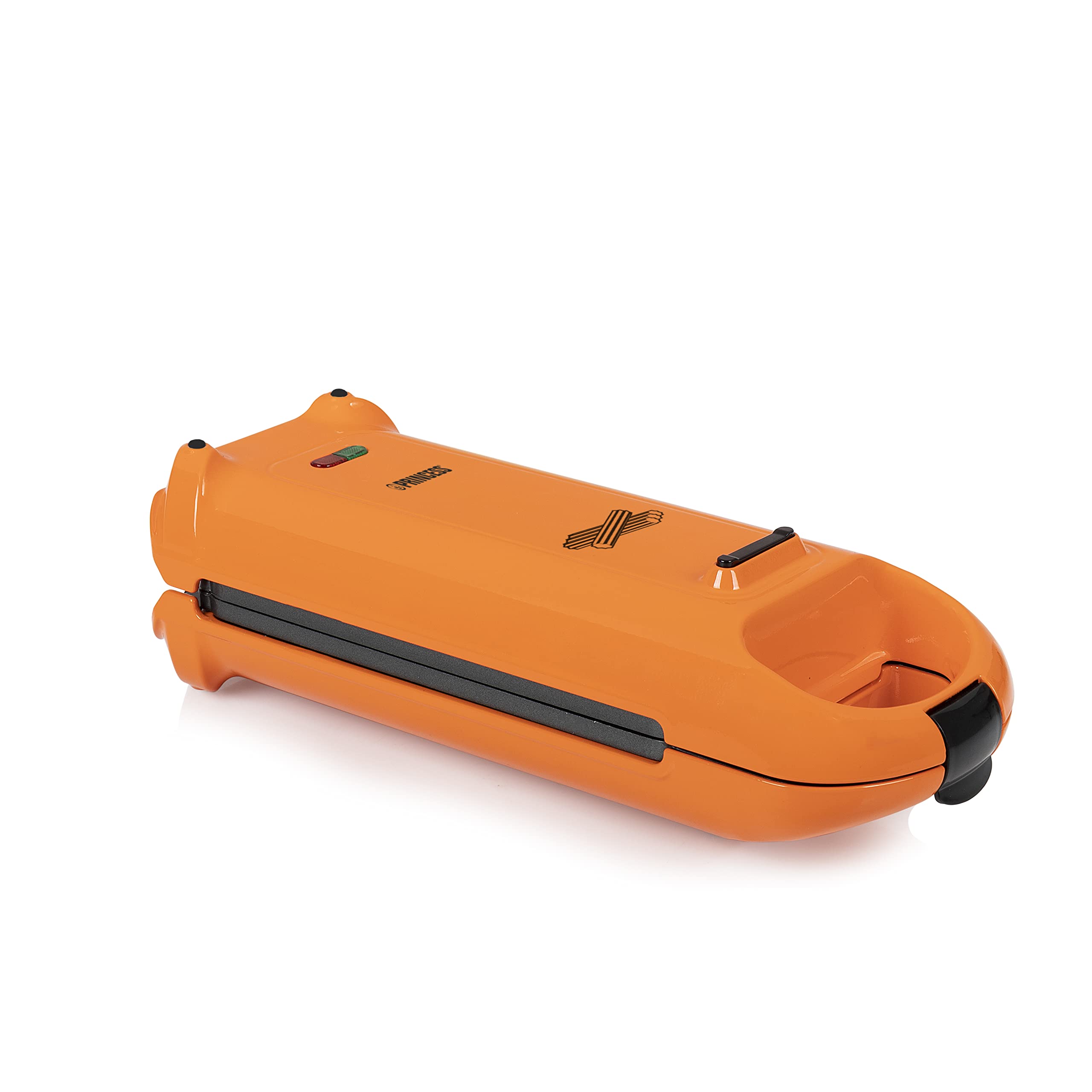 Princess Churros Maker - 4 knusprige Churros in 5 Minuten, 180° Drehbar, automatische Temperaturkontrolle, 200 °C, 22 x 12 cm Backfläche, 700 Watt, orange, 132405