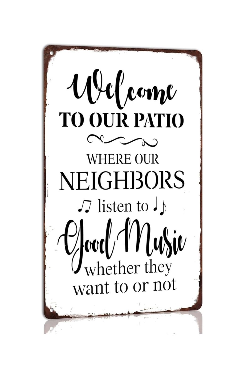 CBQZCHWDKT Retro Garden Metal Tin Sign Featuring a Funny Welcome Message Vintage Wall Decor for Patio Backyard or Man Cave 8 X 12 inch​