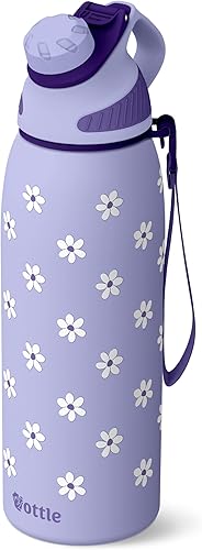 Ottle Reef Roamer - Botella de agua de acero inoxidable, frasco aislado de 34 onzas con tapa a prueba de fugas, sin BPA y asa de transporte, botella