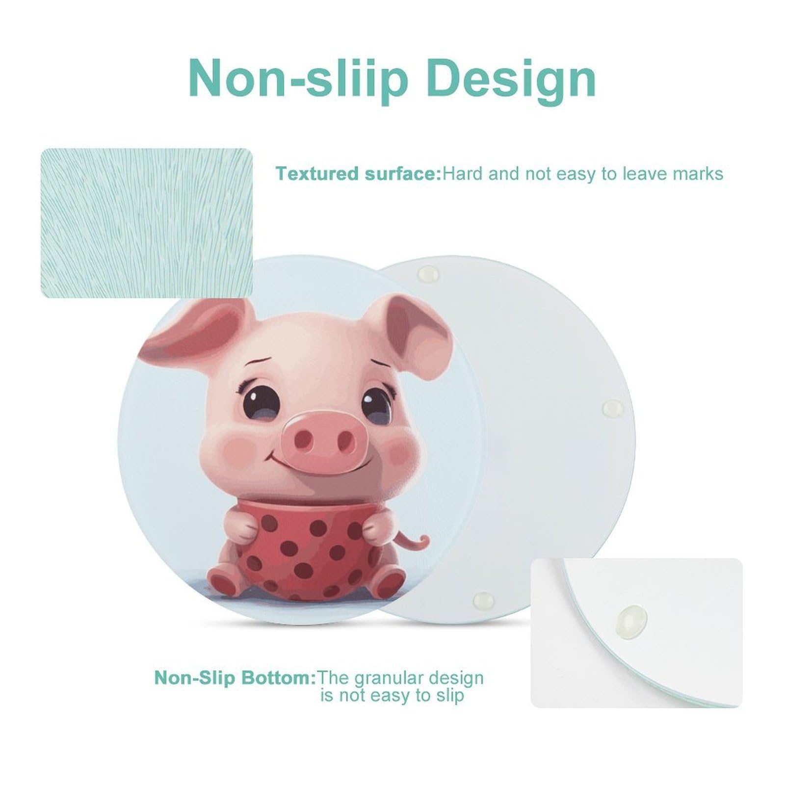 Smiling (21) tablas de cortar redondas fáciles de limpiar, tablas de cortar para cocina de tamaño grande 7.9, tablas de cortar esenciales de cocina convenientes para carne y verduras