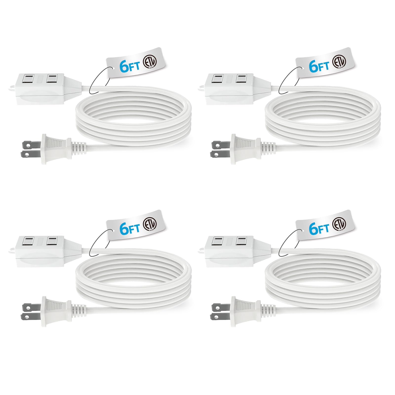 TiFFCOFiO 6ft Extension Cord - 3 Outlet -14