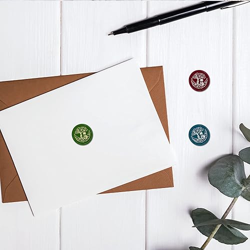 Miniatura 5 de CRASPIRE Sello de cera de zorro con diseño de árbol de la vida, diseño de luna, 1.181 in, retro, vintage, extraíble, latón, cabeza con mango de