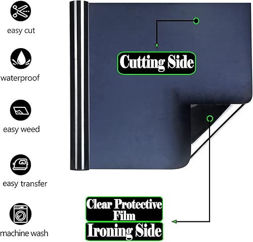 Miniatura 2 de FUNKAKA Rollo de vinilo de transferencia de calor, 12 pulgadas x 12 pies, adhesivo brillante para planchar en vinilo rosa HTV para camisetas, vinilo