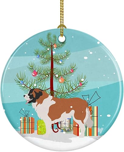 Miniatura 47 de Caroline's Treasures Adorno de cerámica con cola de perro pastor inglés antiguo para colgar en el árbol de Navidad, para el hogar, Navidad, fiestas