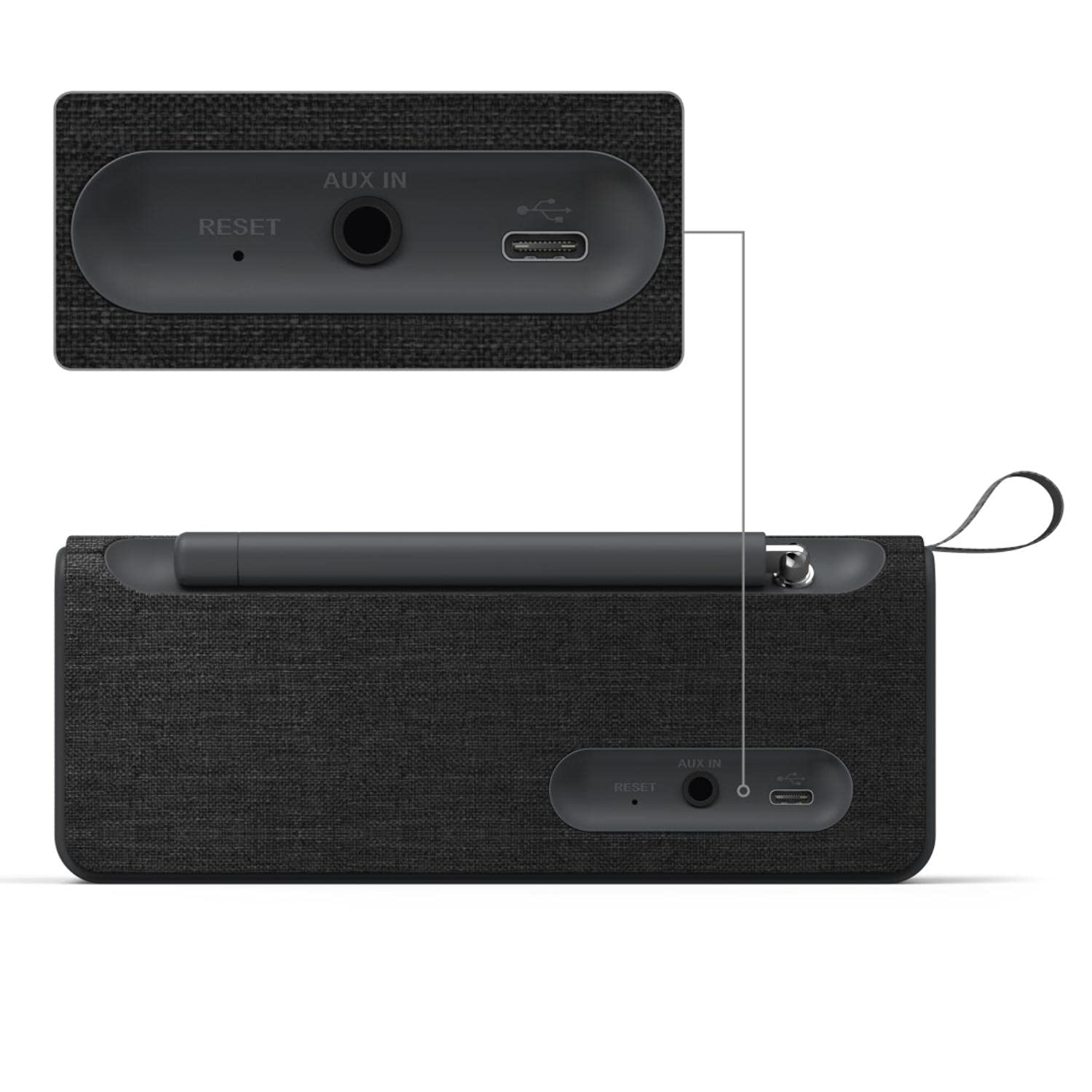 Hama Radio Internet DAB/DAB+ 'DR200BT' (Radio Numérique FM Portable, Haut-Parleur Bluetooth Rechargeable USB-C, Écran Couleur, Entrée AUX, Minuteur, 30 Présélections, 8h d'Écoute) Noir